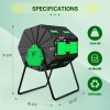 Marcytop Heavy Duty Compost Bin Outdoor Dual Chamber Tumbling 45Gal