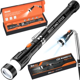 Lenski Christmas Gifts for Men, Stocking Stuffers for Men, Flexible Magnetic Pickup Tool with LED, Dad Gifts for Husband Grandpa, White Elephant Gifts for Adults