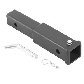 Trailer Hitch Extender, Fits for 2" Receiver Hitch Adapter,Trailer Hitch Extension Tube Extender, 12 inch Length Tube Extension, with 5/8 inch Hitch Pin and Clips, 3500 lbs GTW, Black