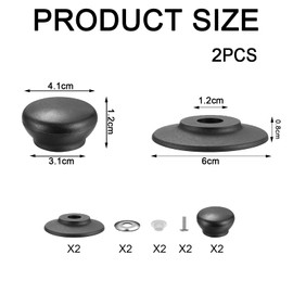 Pot Lid Knobs,2 Pcs Universal Black Pan Lid Cover Knob Replacement Kitchen Cookware Knob Handle, Circular Handgrip Knobs for Casserole Kettle Glass Pot Pan Saucepan A5HSGGBS
