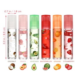 Ipetboom Brillo De Kissing Fruit Gloss - Juego De 6 Brillos De Con Sabor A Frutas Maquillaje De Brillante - Brillos De Con Sabor A Frutas Incoloros