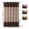 DS BATH Brown Fabric Shower Curtain, Vintage Tan and Gold