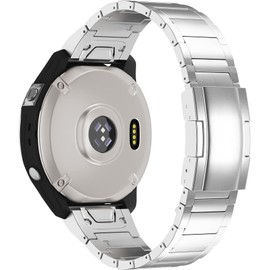 Pencoda for Garmin Fenix 8 51mm/7X/6X/5X Plus Band, 26mm Titanium Metal Quick Release Easy Fit Watch Bands with Double Button Clasp for GarminEnduro 2 / Descent Mk2i / Tactix 7 Pro Smartwatch (Silver)