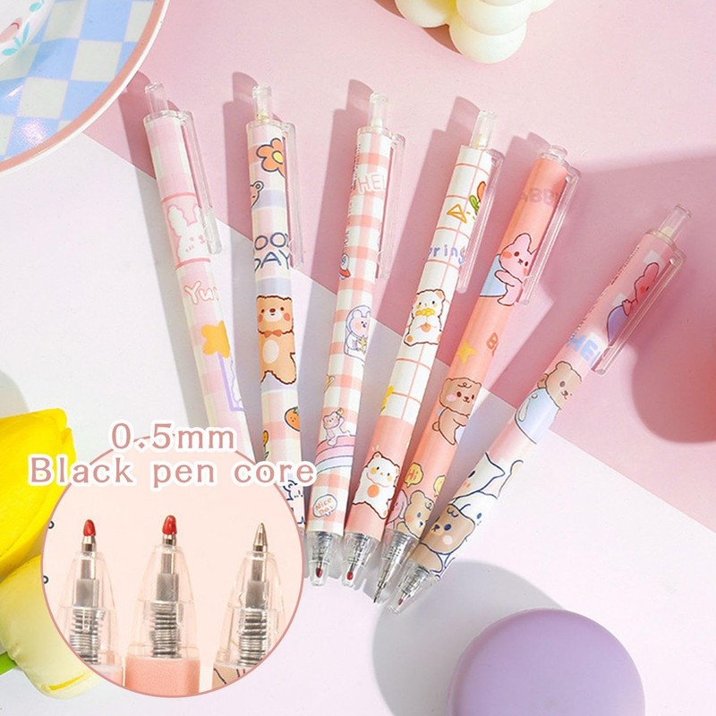 WUFGWBD 18 Pink Click Pens, Writing Supplies, Cute Stationery Pens,
