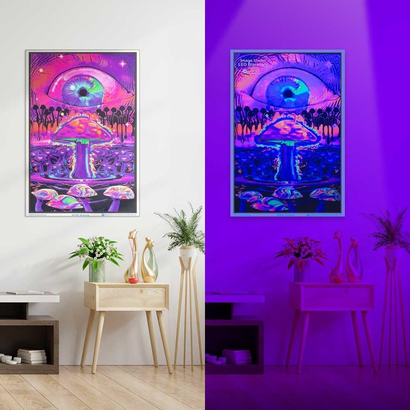 Opticz Mushroom Ripple Blacklight Poster 23 x 35in