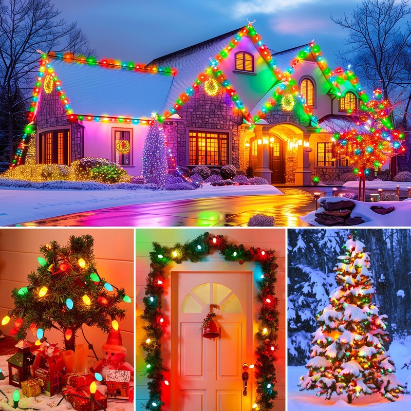 Brightown 25 Pack C9 Christmas Light Bulbs, Green C9 Bulbs