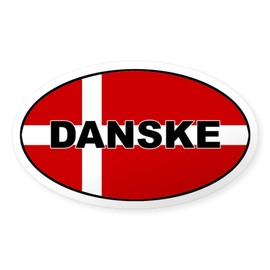CafePress Danish Flag Oval Sticker Oval Car Bumper Sticker