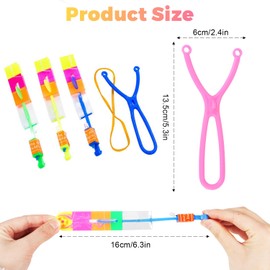 JSMTKJ Hubschrauber Fliegen Spielzeug,30 Stücke Licht Hubschrauber Fliegen LED Katapult Heli Abschießer Elastic Powered Sling Shot Rakete Copters Spielzeug für Kinder & Erwachsene