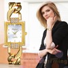 Silverora Watches Women's Gold Watch Square: Simple Face Dot Scale