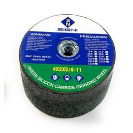 SIGNI 4 inch SiC Silicon Carbide Grinding Stone with 5/8 Arbor Thread for Granite Masonry (GC16)