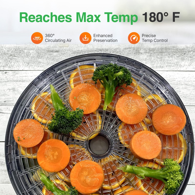 NutriChef Food Dehydrator Machine - Professional Electric Multi-Tier Food Preserver,