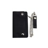MARSHAL Genuine Leather Plain Biker Chain Wallet Black #746SM