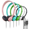 30 Pack Bulk Wired Headphones, Leather, USB-C, On-Ear, Mic, Compatible