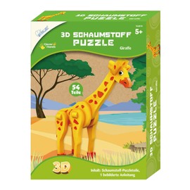 Mammut 156010 Craft Set, 3D Puzzle Giraffe, Puzzle Game with Safari Animals, Animal Puzzle Made of Foam, Complete Set with Puzzle Pieces and Instructions, Creative Puzzle Set for Children from 5 Years