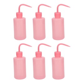 6 Botellas Vacías para Apretar Tatuajes, Botella de Lavado de 250 Ml, Botella para Apretar Tatuajes con Boca Estrecha para Tatuadores, Botella de Chorro, Regadera Suculenta (Rosa)