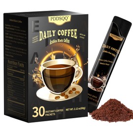 Instant Coffee Packets, Organic Medium Roast Arabica Coffee Beans, Sugar Free, Hot or cold brew, no allergens, Black Coffee Bulk 30 Count Single Serve (2oz / 60g) (2g/packet)