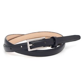 Gran creer "Slim 15mm Width" Belt, Genuine Leather, Cowhide Leather, Made in Japan, Women's, For Business and Work, Grand Creer, 15-A-Black-Cowhide x Pigskin