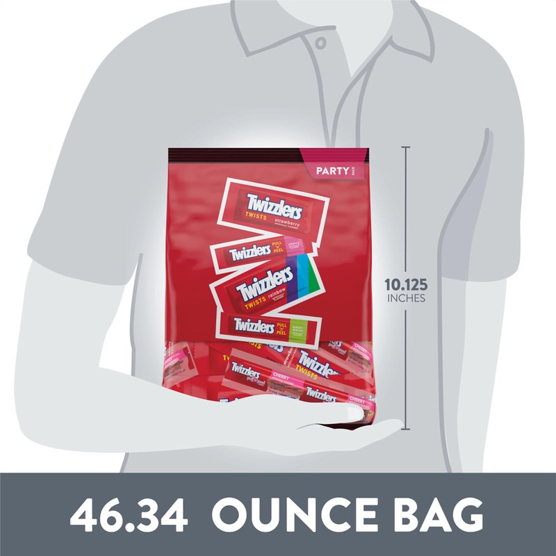 TWIZZLERS Assorted Flavored Licorice Style, Candy Bulk Party Pack, 46.34
