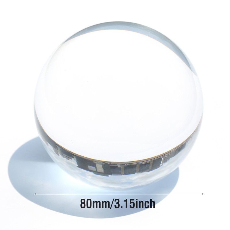 80mm Transparent Sphere K9 High Purity Photography Crystal Lens Ball