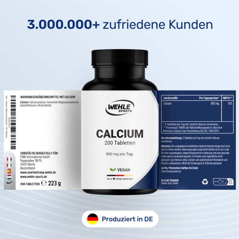 Calcium Tablets High Dose – 200 Tablets – 800 mg