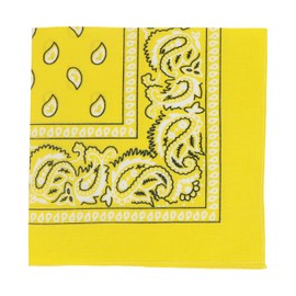 Motique Accessories 22 Inch Cotton Paisley Bandana (Bright Yellow)