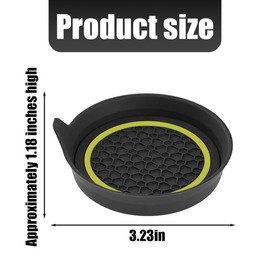 AUCELI Car Cup Holder Coasters, 4PCS Non Slip Waterproof Vehicle Water Bottle Pads, Anti Dust Automotive Interior Drink Mat Decoration Accessories, Universal for SUV Sedan Truck (Black/Yellow)