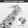 Mantieqingway Men Skinny Tie Cotton Floral Necktie for Wedding Groomsmen