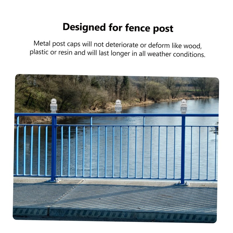LALAFINA 4pcs Ball Shape Newel Post Caps Decorative Fence Post