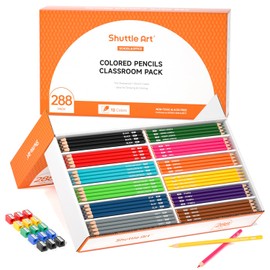 Shuttle Art 288 PCS Colored Pencils Bulk, 12 Assorted Colors, Pre-sharpened Colored Pencils for Kids with Sharpeners, Bulk Pack School Supplies for Teachers & Students