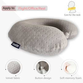 Gosider Memory Foam Travel Pillow, Comfortable Travel Neck Pillow U Shape, Support Neck and Head to Relieve Fatigue, Portable Neck Pillow Suitable for Planes, Trains, Self-Driving Cars
