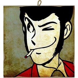 KUSTOM ART Lupin III Vintage Style Picture Comic Series Lupin III Laser Print on Wood High Quality Made in Italy Gift Idea