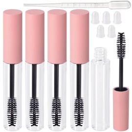 Empty Mascara Tube and Eyelash Wand Refillable Plastic Mascara Tubes 10ml Eyelash Cream Clear Container Bottle Empty for Castor Oil with Inner Plug Avoid Leaking