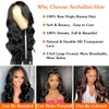 Atohallan 13x4 Body Wave Lace Front Wigs Human Hair 32