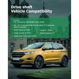 SCITOO 47.875" Rear Steel Driveshaft Assembly Drive Shaft Prop Shaft Compatible For Toyota for 4RUNNER 2003-2009,Replace OE# 37110-6A440 936-775 65-5003 371106A440 936775 655003