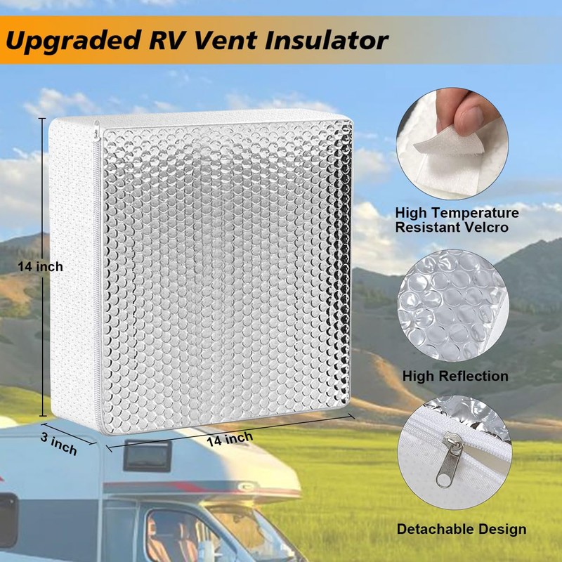 1 Pack RV Skylight Insulator 14"x14"x3", RV Vent Insulator, RV