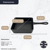 Chabrias Ltd 5"/13cm Square Pre-Seasoned Cast Iron Skillet Frying Pans
