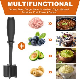 Meat Chopper for Hamburger, Premium Heat Resistant Masher and Smasher for Ground Beef, Ground Turkey and More, Nylon Ground Beef Chopper Tool and Meat Fork, Non Stick Mix Chopper