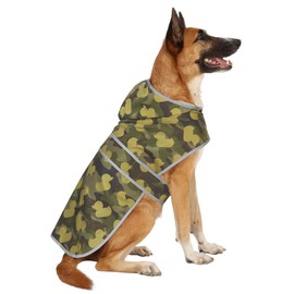 Dog Rain Coat for X-Large Dogs, Waterproof Dog Raincoat with Hood and Leash Hole, Reflective Rain Jacket for Dogs Extra Large