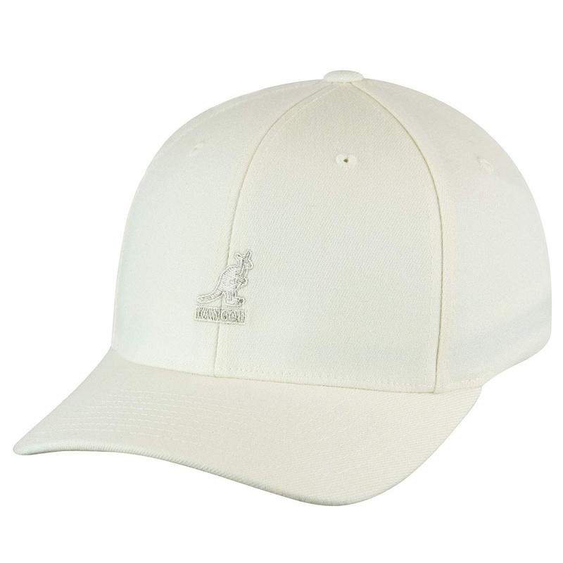 Kangol Sport Collection Men’s Wool Flex-Fit Baseball Cap, White (Small/Medium)