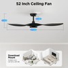 Roomratv Ceiling Fans with Lights, 52 Inch Ceiling Fan with
