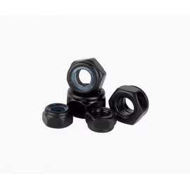 RADSO® M4 (4mm) Steel Nyloc Locking Thin Nuts (Type T - DIN 985), Black Passivated, Self-Locking with Nylon Insert, Metric Hexagon HEX NYLOC - requires 7mm Spanner - Pack of 20