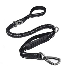 Heavy Duty Bungee Dog Leash with Locking Carabiner for Large Dogs