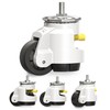 HOLKIE Leveling Stem Casters Set of 4 Heavy Duty Retractable