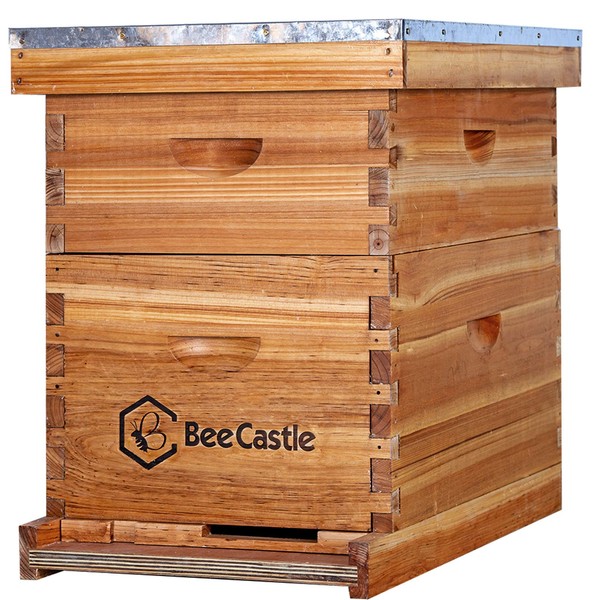 BeeCastle BeeCastle 10-Frames Complete Beehive Kit, 100% Beeswax Coated Bee