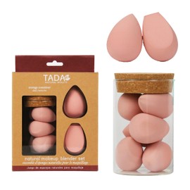 TADA Natural Beauty Makeup Sponges Set with Jar - Makeup sponges for foundation Powder Makeup blending (8PK Pink)