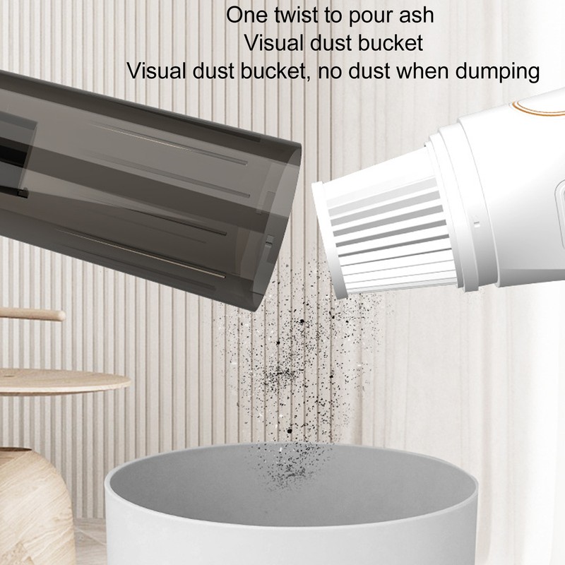 Hand Held Vacuum Cleaner 2000mAh USB Interface White Powerful Cordless