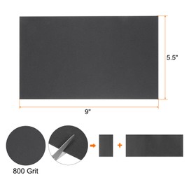sourcing map 25pcs Sandpaper 800 Grit 9 x 5.5 Inch Waterproof Backing Silicon Carbide Abrasive Wet Dry Sanding Sheets for Wood Finishing, Metal Sanding, Automotive Polishing