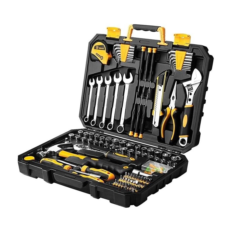 DEKOPRO 158 Piece Tool Set-General Household Hand Tool Kit,Auto Repair