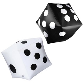 Set of 2 Inflatable Dice Set, 30 cm Black and White Dice for Party Games, Large Dice Toy for Outdoor and Team Building