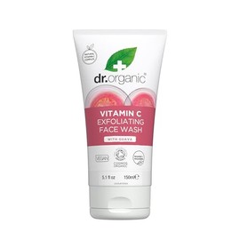 Dr. Organic Vitamin C Exfoliating Face Wash | Illuminating & Brightening for Dry Skin, Rich in Vitamin C, Certified Organic, Paraben & SLS-Free, Cruel